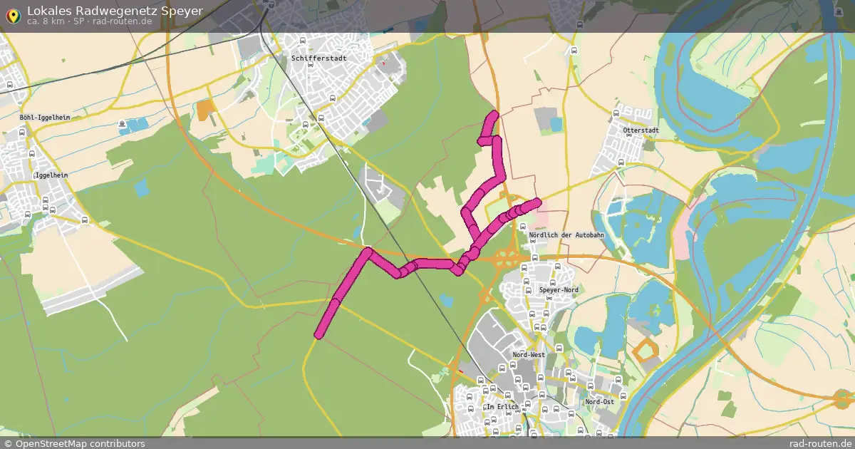 Lokales Radwegenetz Speyer (SP) – Fernradroute auf Rad-Routen.de