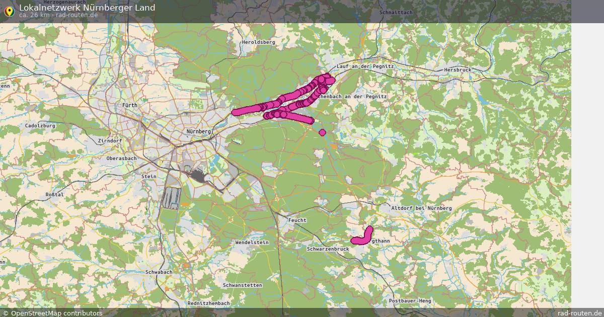 Lokalnetzwerk Nürnberger Land – Fernradroute auf Rad-Routen.de