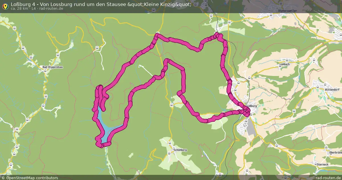 Loßburg 4 - Von Lossburg rund um den Stausee "Kleine Kinzig" (L4) – Fernradroute auf Rad-Routen.de