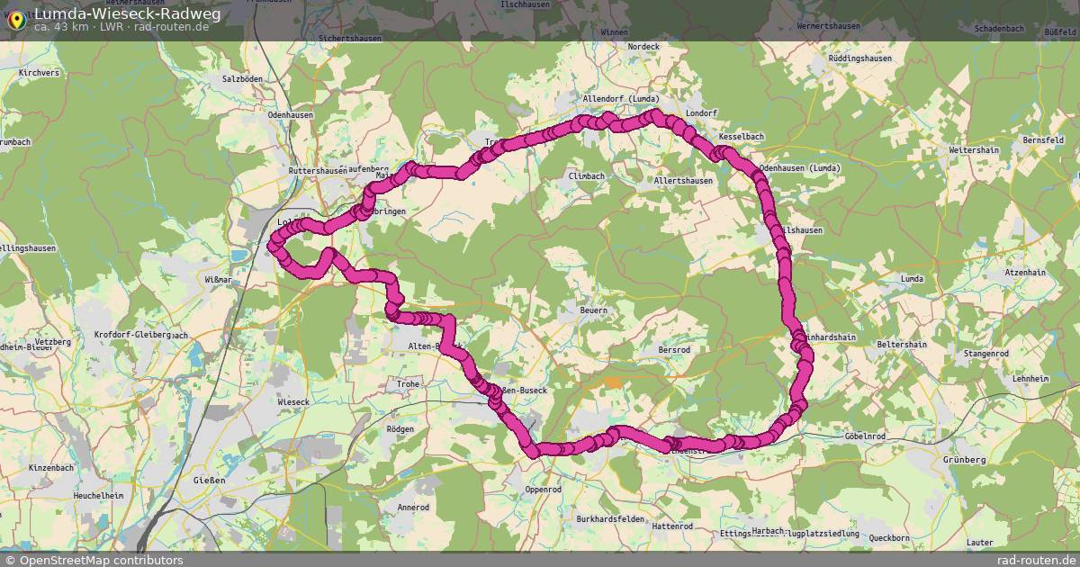 Lumda-Wieseck-Radweg (LWR) – Fernradroute auf Rad-Routen.de