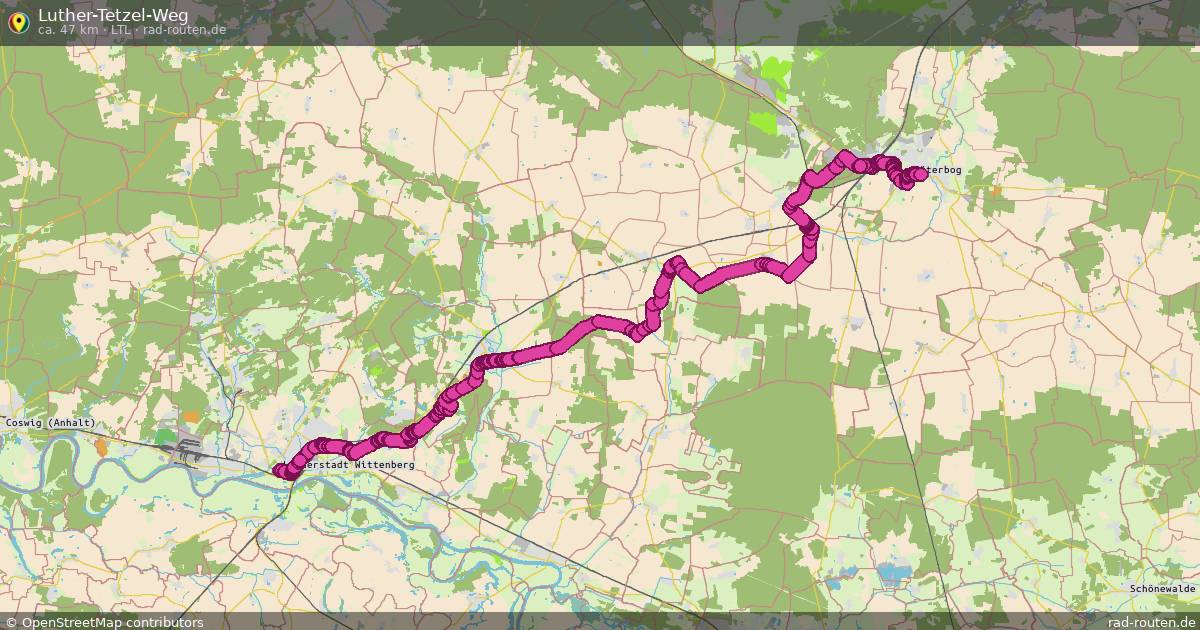 Luther-Tetzel-Weg (ltl) – Fernradroute auf Rad-Routen.de