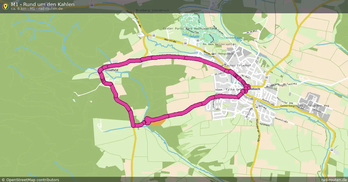 M1 - Rund um den Kahlen (M1) (Rundweg) in Medebach – Fernradroute, ca. 8 km auf Rad-Routen.de