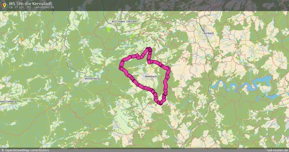 M5 Um die Kernstadt (M5) – Fernradroute auf Rad-Routen.de