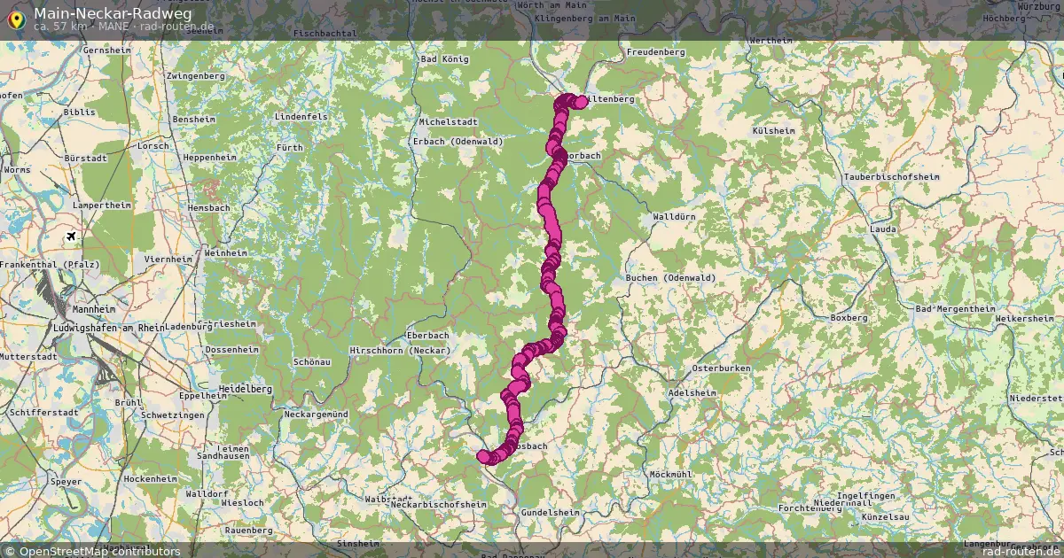 Main-Neckar-Radweg (MaNe) – Fernradroute auf Rad-Routen.de