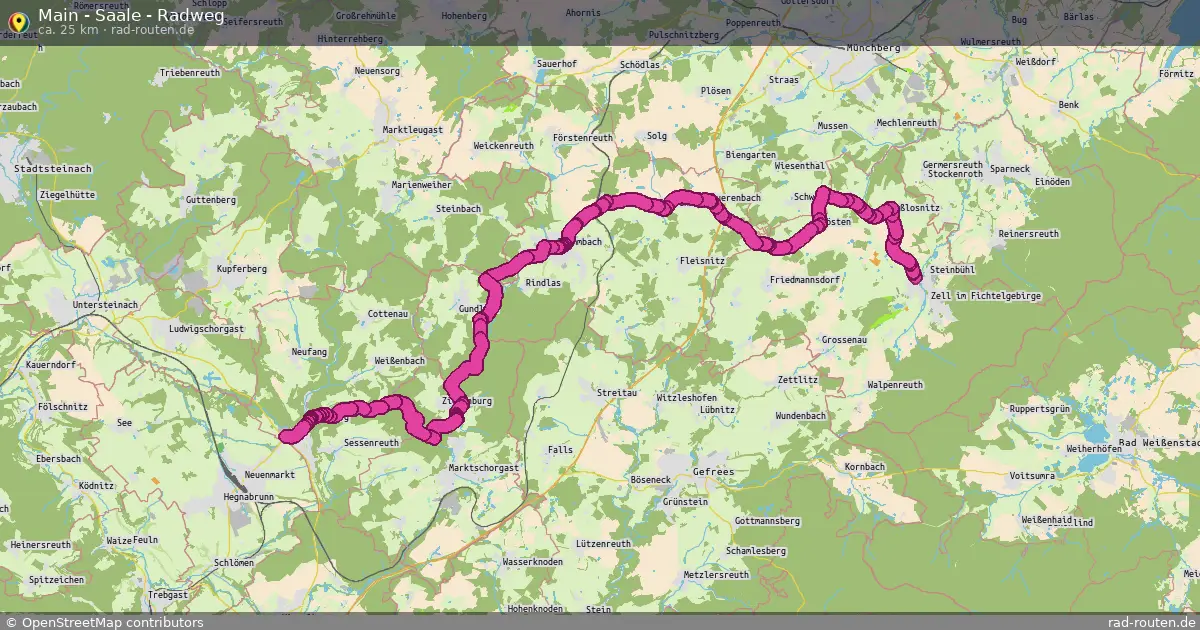 Main - Saale - Radweg – Fernradroute auf Rad-Routen.de