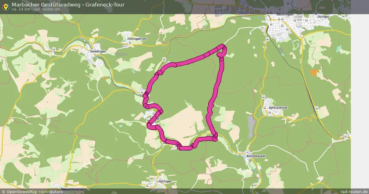 Marbacher Gestütsradweg - Grafeneck-Tour – Fernradroute auf Rad-Routen.de