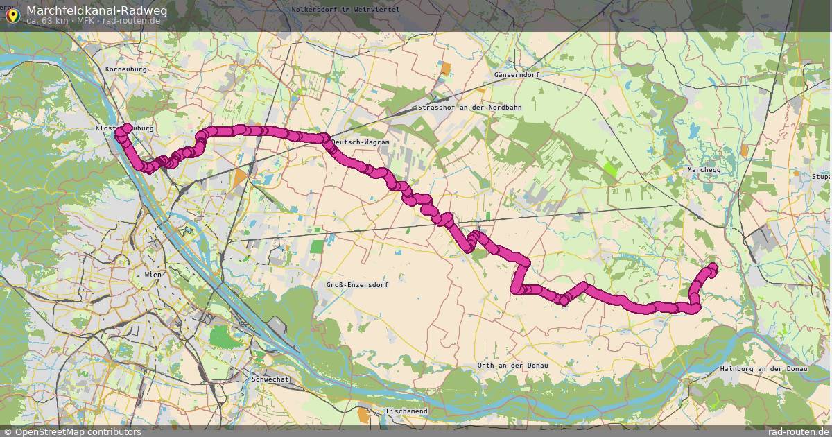 Marchfeldkanal-Radweg (MFK) – Fernradroute auf Rad-Routen.de