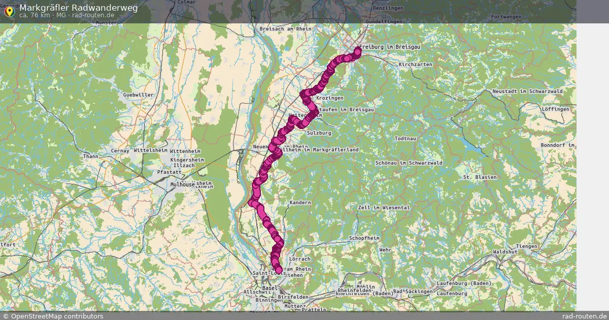 Markgräfler Radwanderweg (Mg) – Fernradroute auf Rad-Routen.de