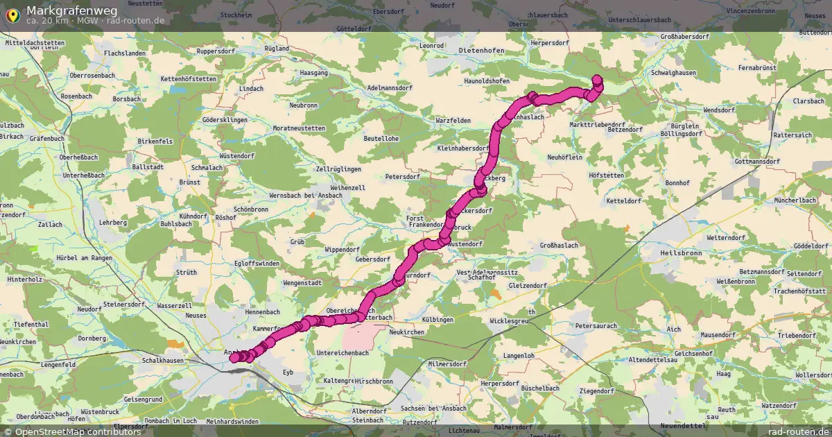 Markgrafenweg (MGW) – Fernradroute auf Rad-Routen.de