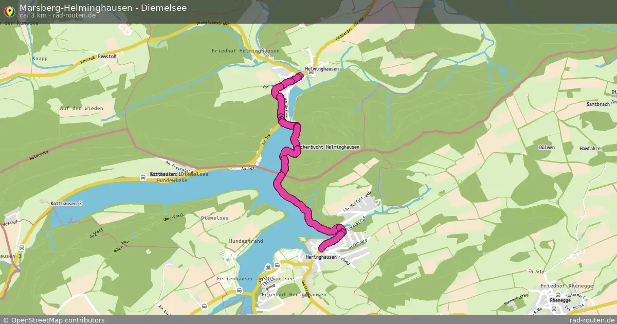 Marsberg-Helminghausen - Diemelsee – Fernradroute auf Rad-Routen.de