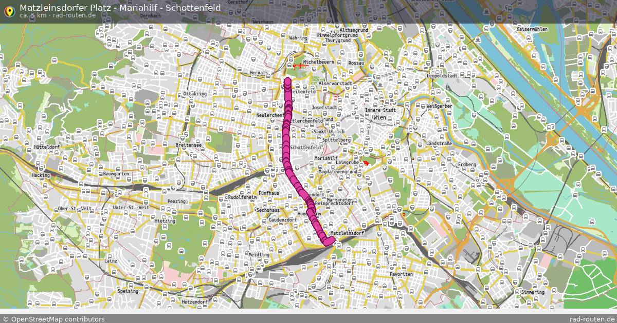 Matzleinsdorfer Platz - Mariahilf - Schottenfeld – Fernradroute auf Rad-Routen.de
