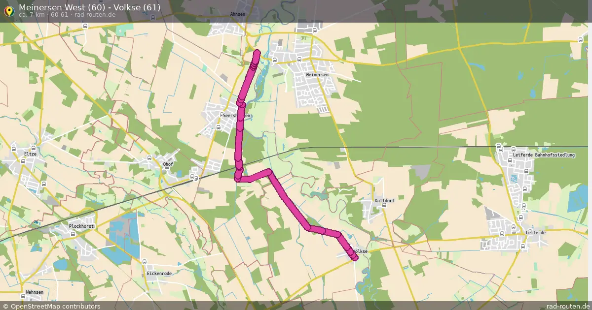 Meinersen West (60) - Volkse (61) (60-61) – Fernradroute auf Rad-Routen.de