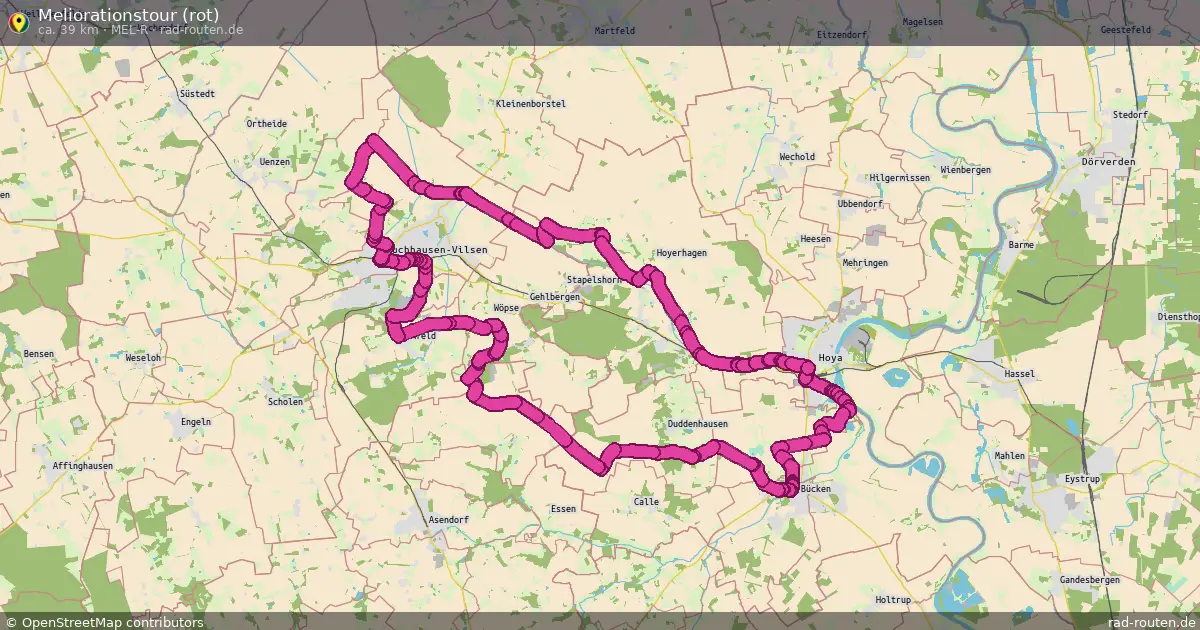 Meliorationstour (rot) (Mel-R) – Fernradroute auf Rad-Routen.de