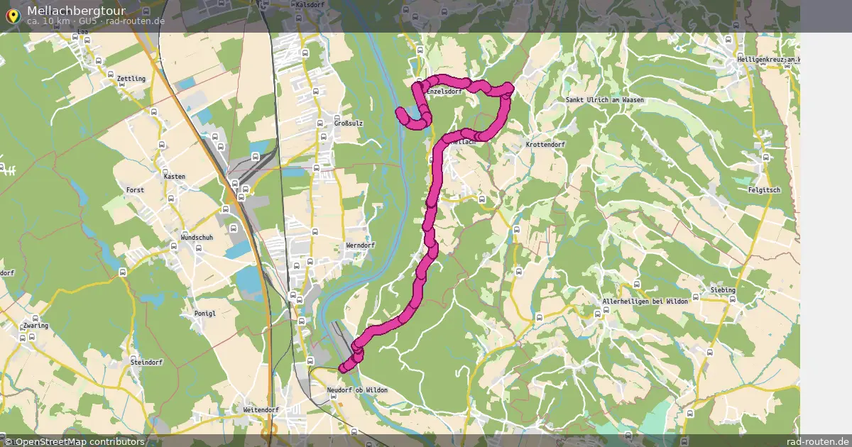 Mellachbergtour (GU5) – Fernradroute auf Rad-Routen.de