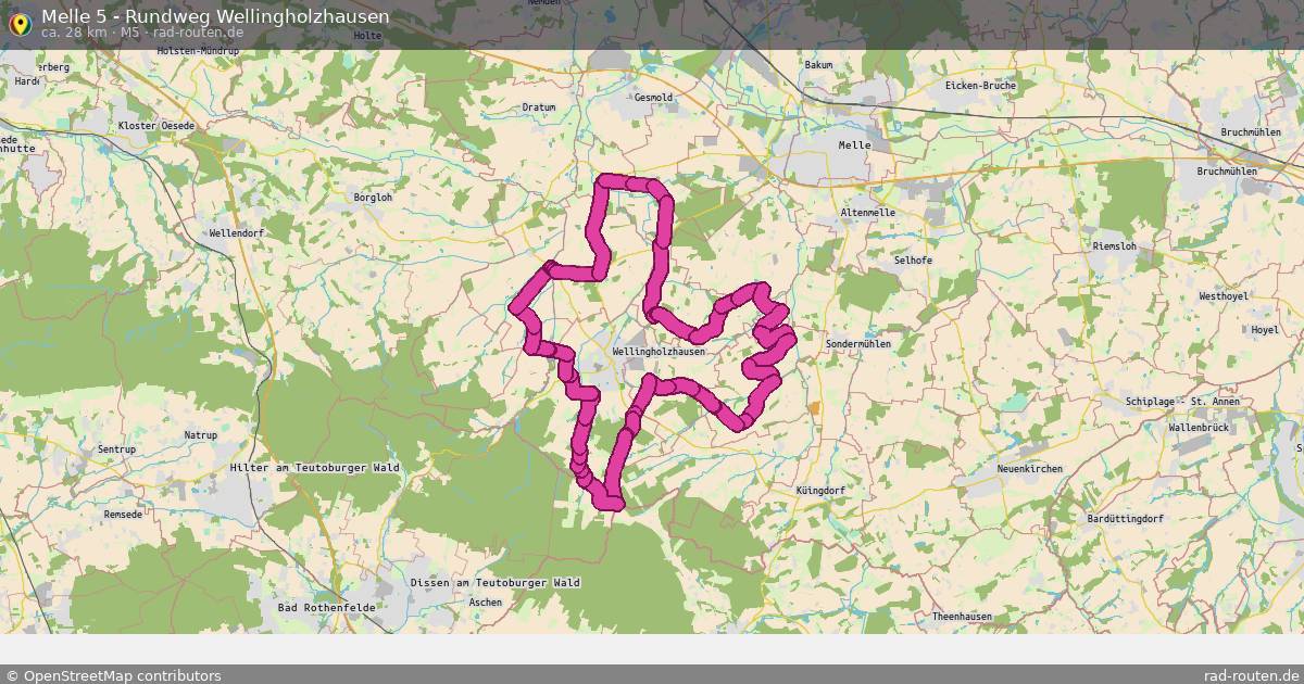 Melle 5 - Rundweg Wellingholzhausen (M5) – Fernradroute auf Rad-Routen.de