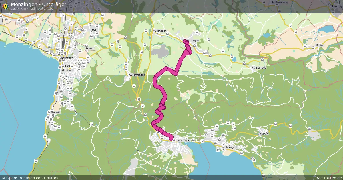 Menzingen - Unterägeri – Fernradroute auf Rad-Routen.de