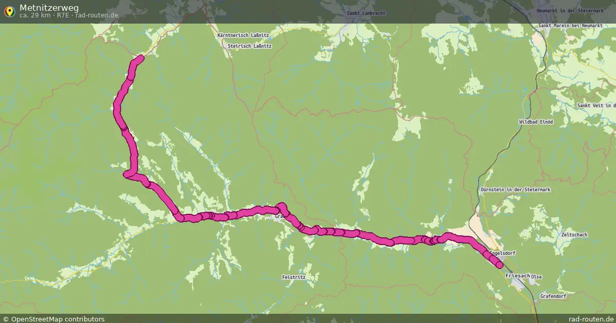 Metnitzerweg (R7E) – Fernradroute auf Rad-Routen.de