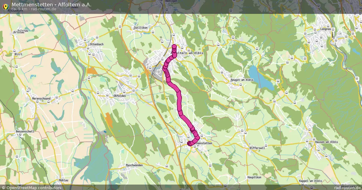 Mettmenstetten - Affoltern a.A. – Fernradroute auf Rad-Routen.de