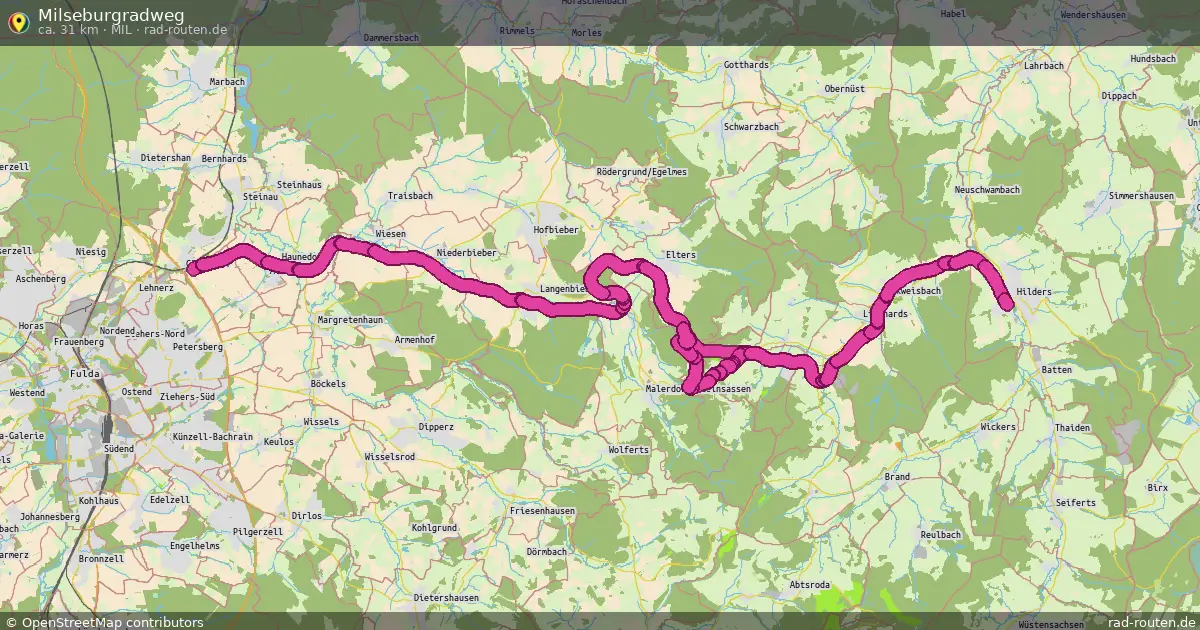 Milseburgradweg (Mil) – Fernradroute auf Rad-Routen.de