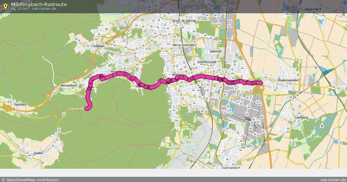 Mödlingbach-Radroute – Fernradroute auf Rad-Routen.de