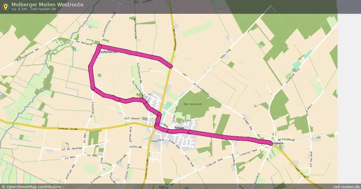 Molberger Meilen Westroute – Fernradroute auf Rad-Routen.de