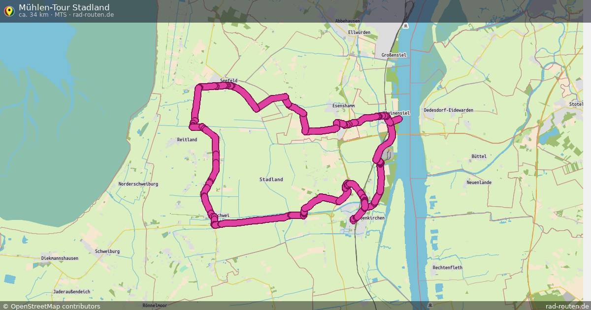 Mühlen-Tour Stadland (MTS) – Fernradroute auf Rad-Routen.de