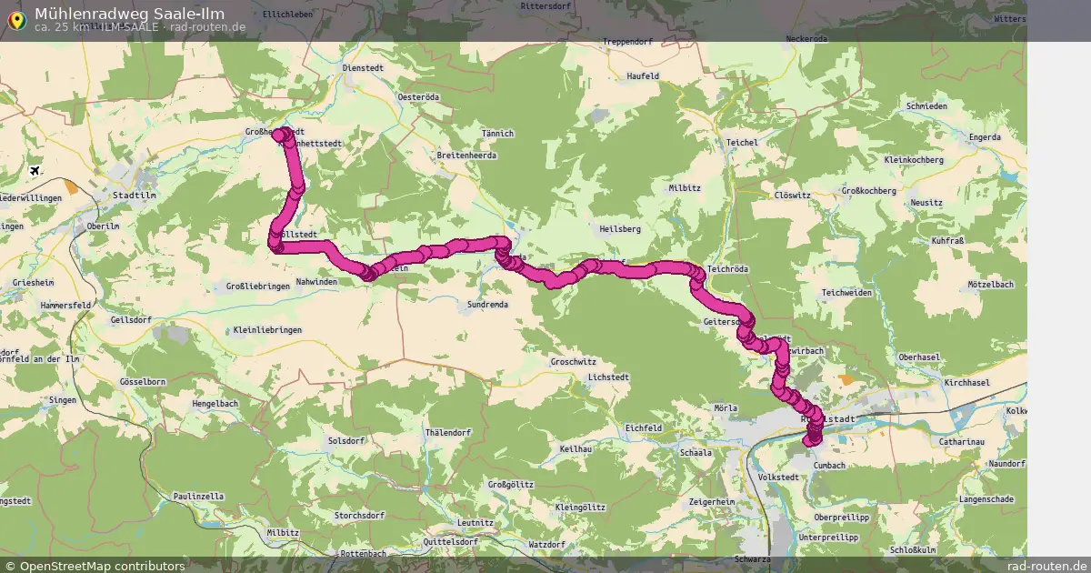 Mühlenradweg Saale-Ilm (Ilm-Saale) – Fernradroute auf Rad-Routen.de