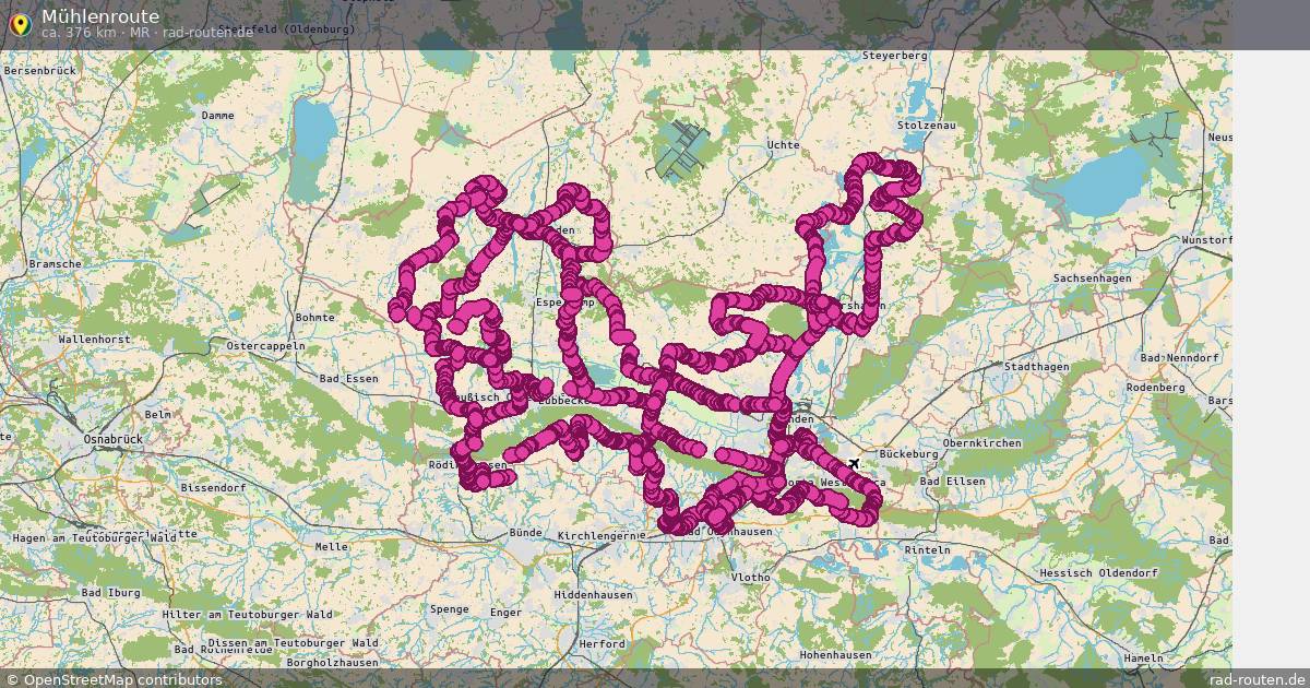 Mühlenroute (MR) – Fernradroute auf Rad-Routen.de