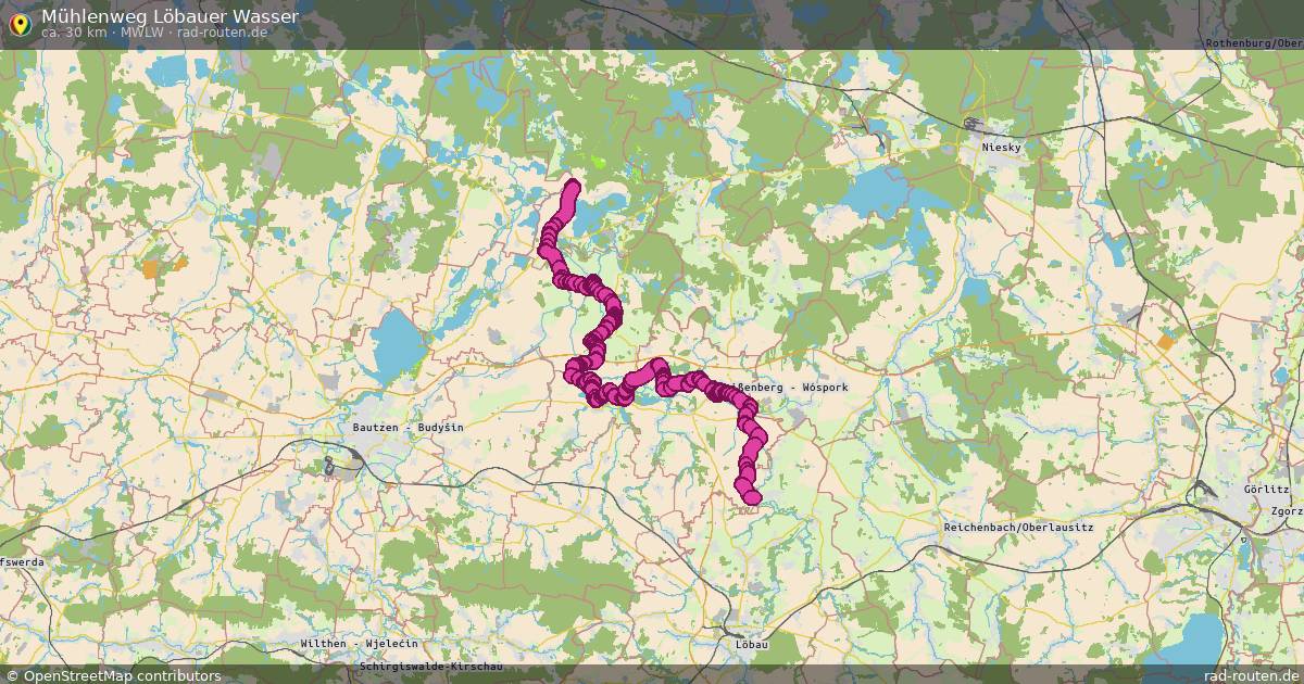 Mühlenweg Löbauer Wasser (MWLW) – Fernradroute auf Rad-Routen.de