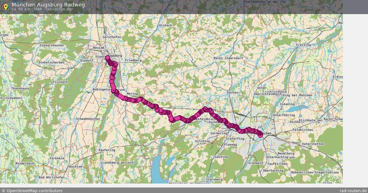 München Augsburg Radweg (MAR) – Fernradroute auf Rad-Routen.de
