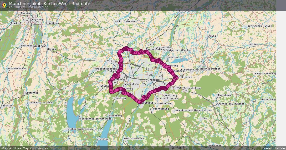 Münchner JakobsKirchenWeg - Radroute – Fernradroute auf Rad-Routen.de