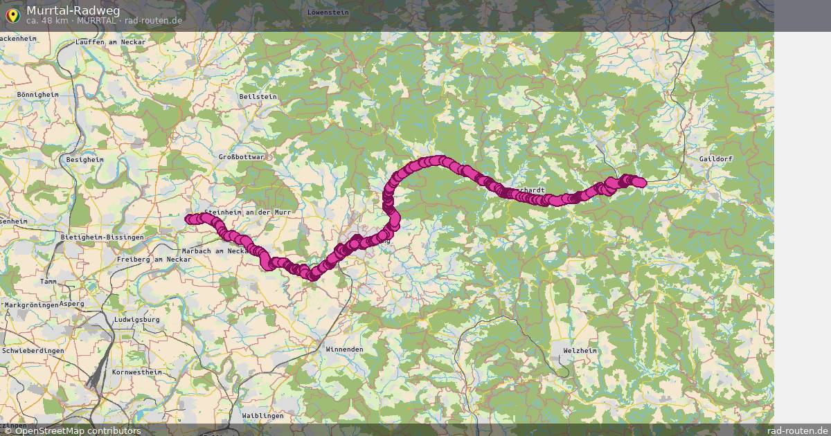 Murrtal-Radweg (Murrtal) – Fernradroute auf Rad-Routen.de