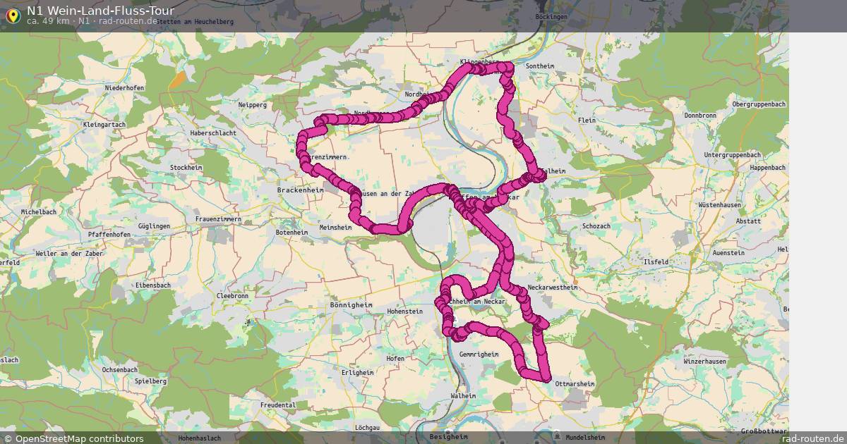 N1 Wein-Land-Fluss-Tour (N1) – Fernradroute auf Rad-Routen.de