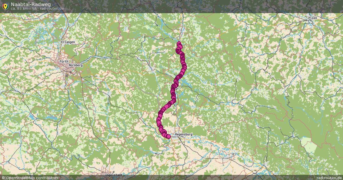 Naabtal-Radweg (Na) – Fernradroute auf Rad-Routen.de