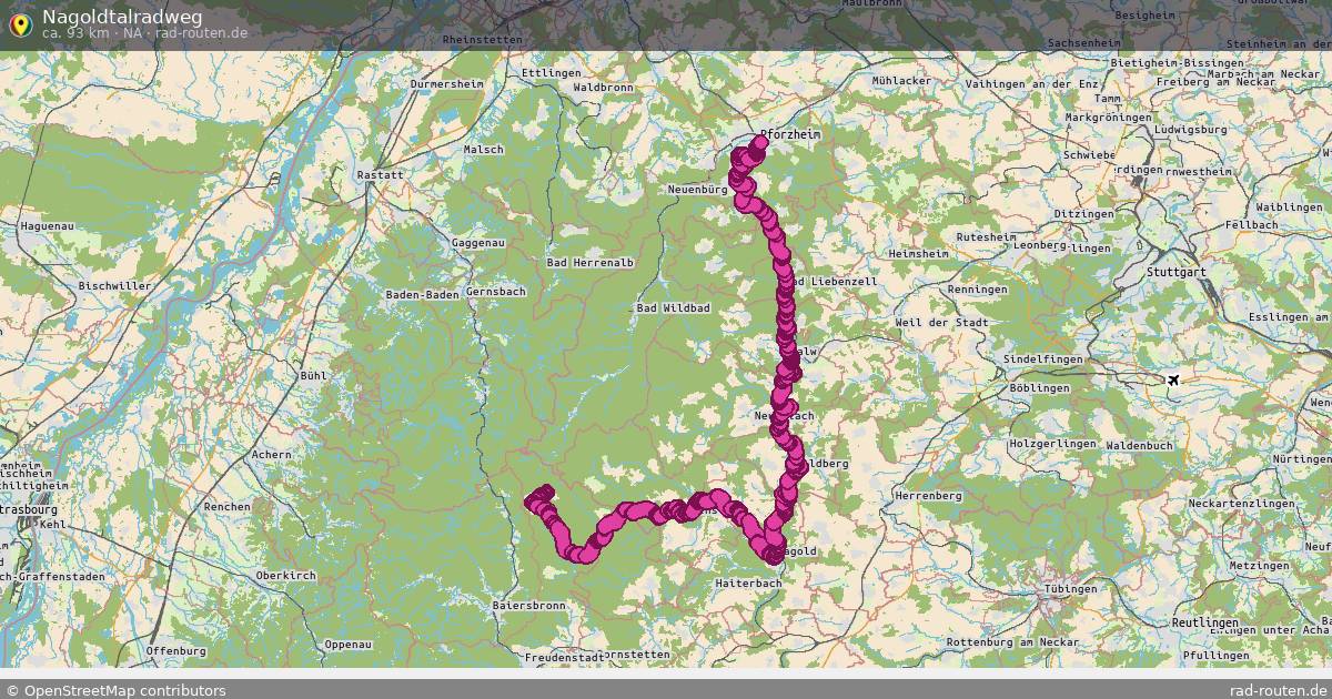 Nagoldtalradweg (Na) – Fernradroute auf Rad-Routen.de
