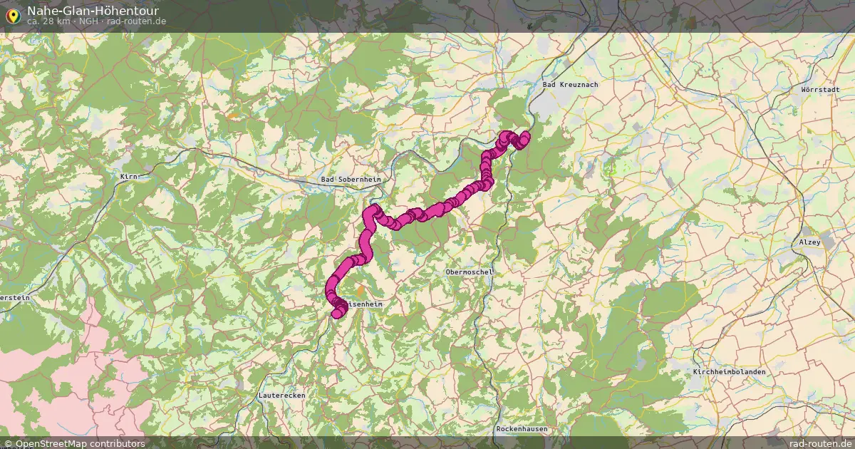 Nahe-Glan-Höhentour (NGH) – Fernradroute auf Rad-Routen.de