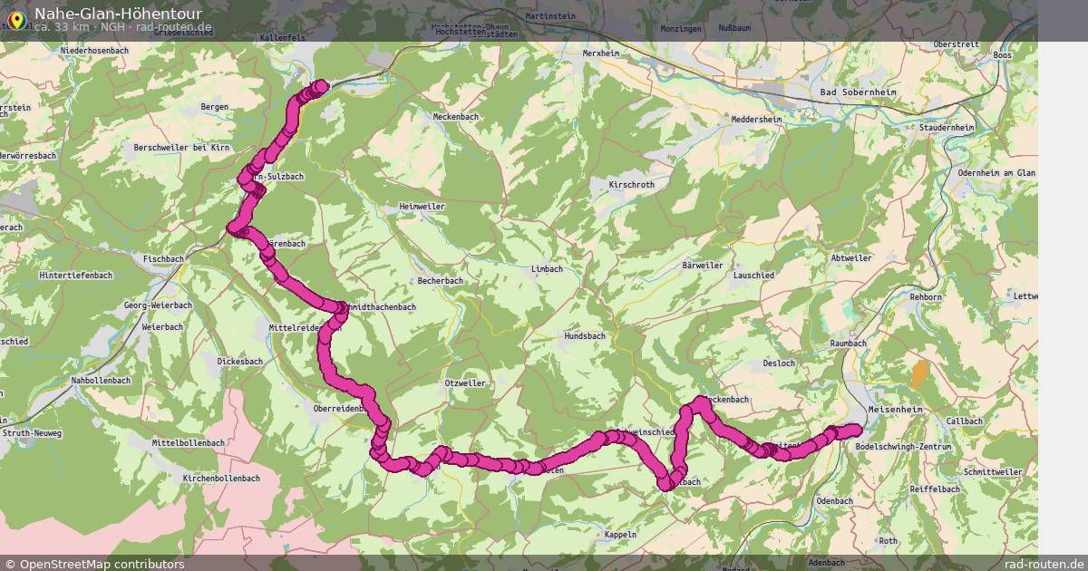 Nahe-Glan-Höhentour (NGH) – Fernradroute auf Rad-Routen.de