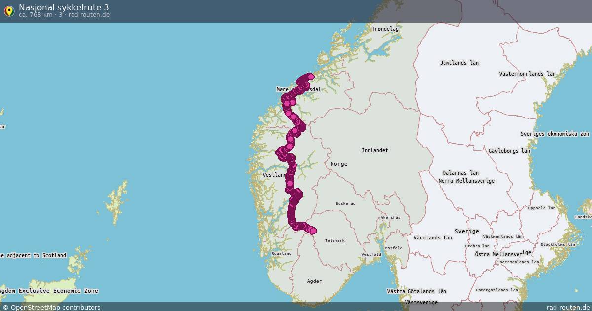 Nasjonal sykkelrute 3 (3) – Fernradroute auf Rad-Routen.de