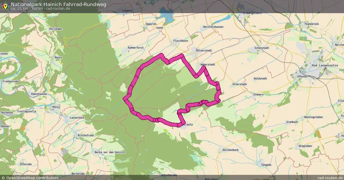 Nationalpark Hainich Fahrrad-Rundweg (RWNH) – Fernradroute auf Rad-Routen.de