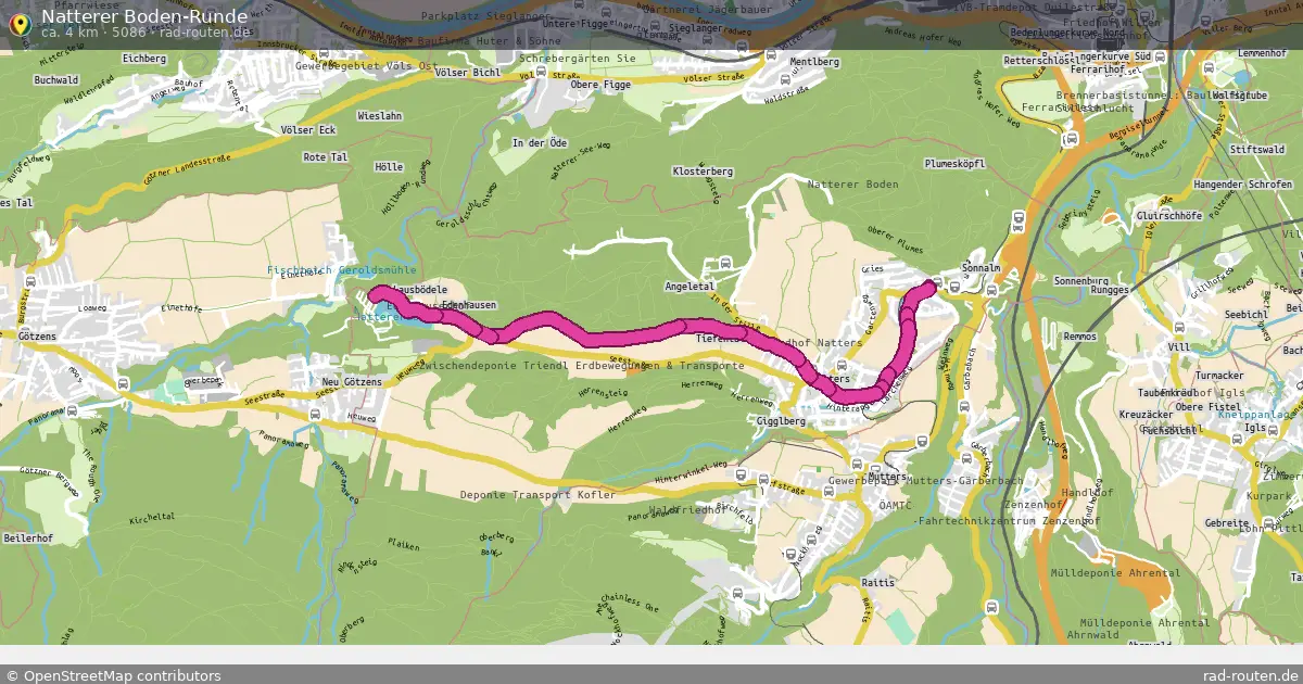 Natterer Boden-Runde (5086) – Fernradroute auf Rad-Routen.de