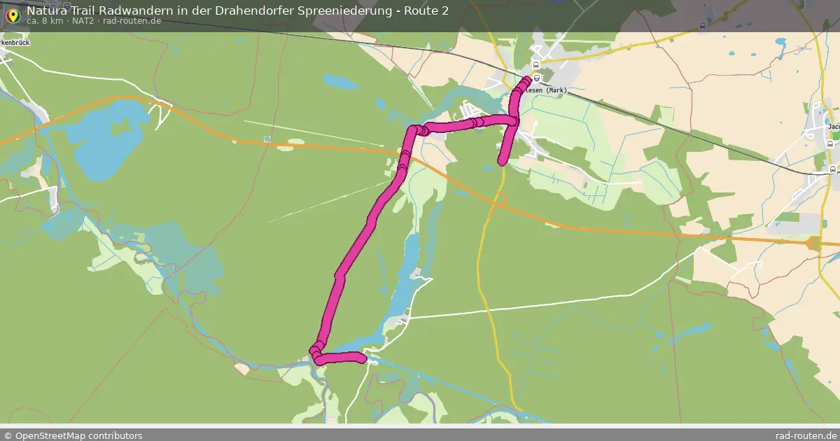 Natura Trail Radwandern in der Drahendorfer Spreeniederung - Route 2