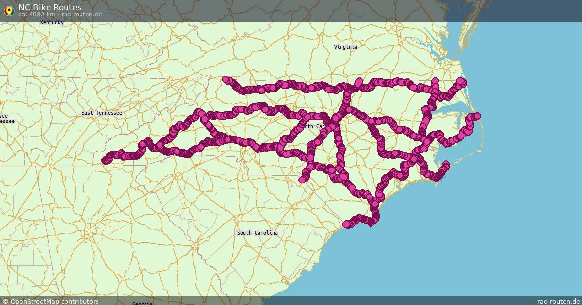 NC Bike Routes – Fernradroute auf Rad-Routen.de