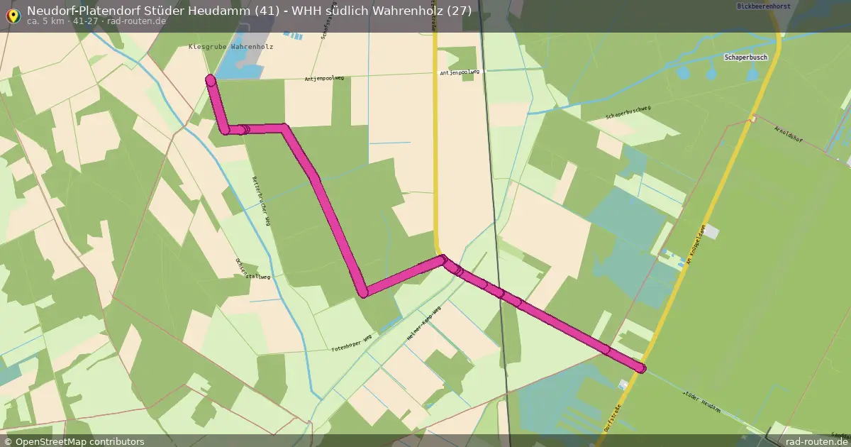 Neudorf-Platendorf Stüder Heudamm (41) - WHH südlich Wahrenholz (27) (41-27) – Fernradroute auf Rad-Routen.de
