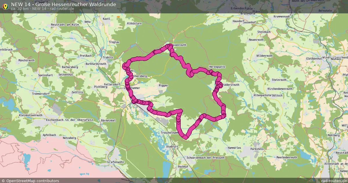 NEW 14 - Große Hessenreuther Waldrunde (NEW 14) – Fernradroute auf Rad-Routen.de