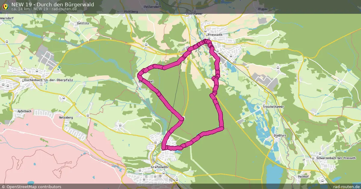 NEW 19 - Durch den Bürgerwald (NEW 19) – Fernradroute auf Rad-Routen.de