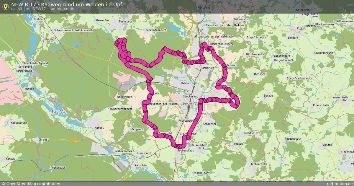 NEW R 17 - Radweg rund um Weiden i.d.Opf. (NEW17) – Fernradroute auf Rad-Routen.de