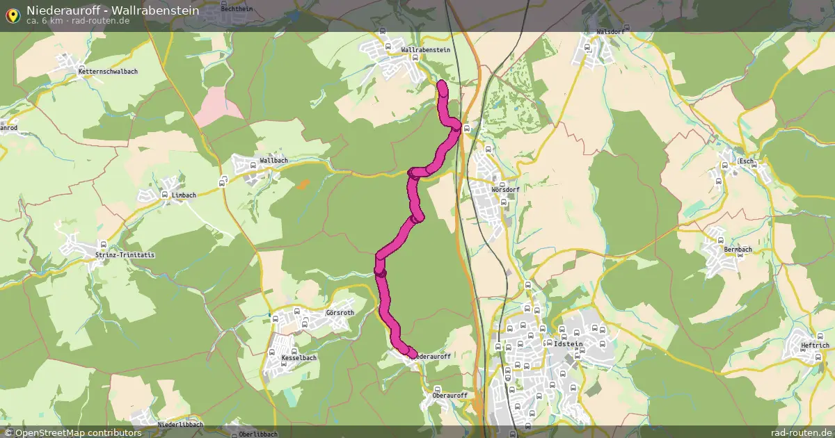 Niederauroff - Wallrabenstein – Fernradroute auf Rad-Routen.de