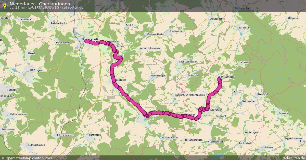Niederlauer - Oberlauringen (Lauertal-Radweg) – Fernradroute auf Rad-Routen.de