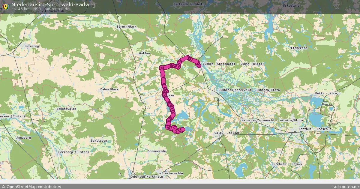 Niederlausitz-Spreewald-Radweg (NSR) – Fernradroute auf Rad-Routen.de