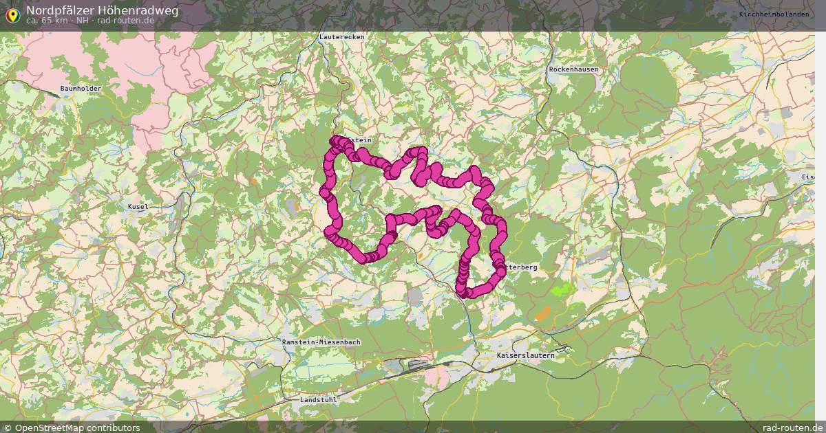 Nordpfälzer Höhenradweg (NH) – Fernradroute auf Rad-Routen.de